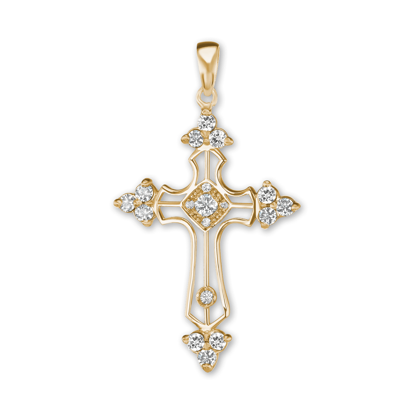 Trinity-Kreuz-Anhänger mit Zirkonia in Sterlingsilber