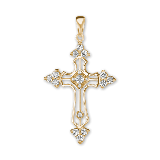 Trinity-Kreuz-Anhänger mit Zirkonia in Sterlingsilber