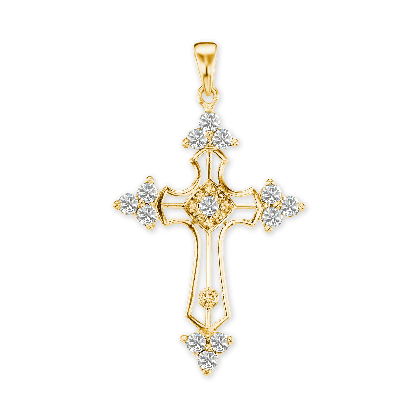 Trinity-Kreuz-Anhänger mit Zirkonia in Sterlingsilber