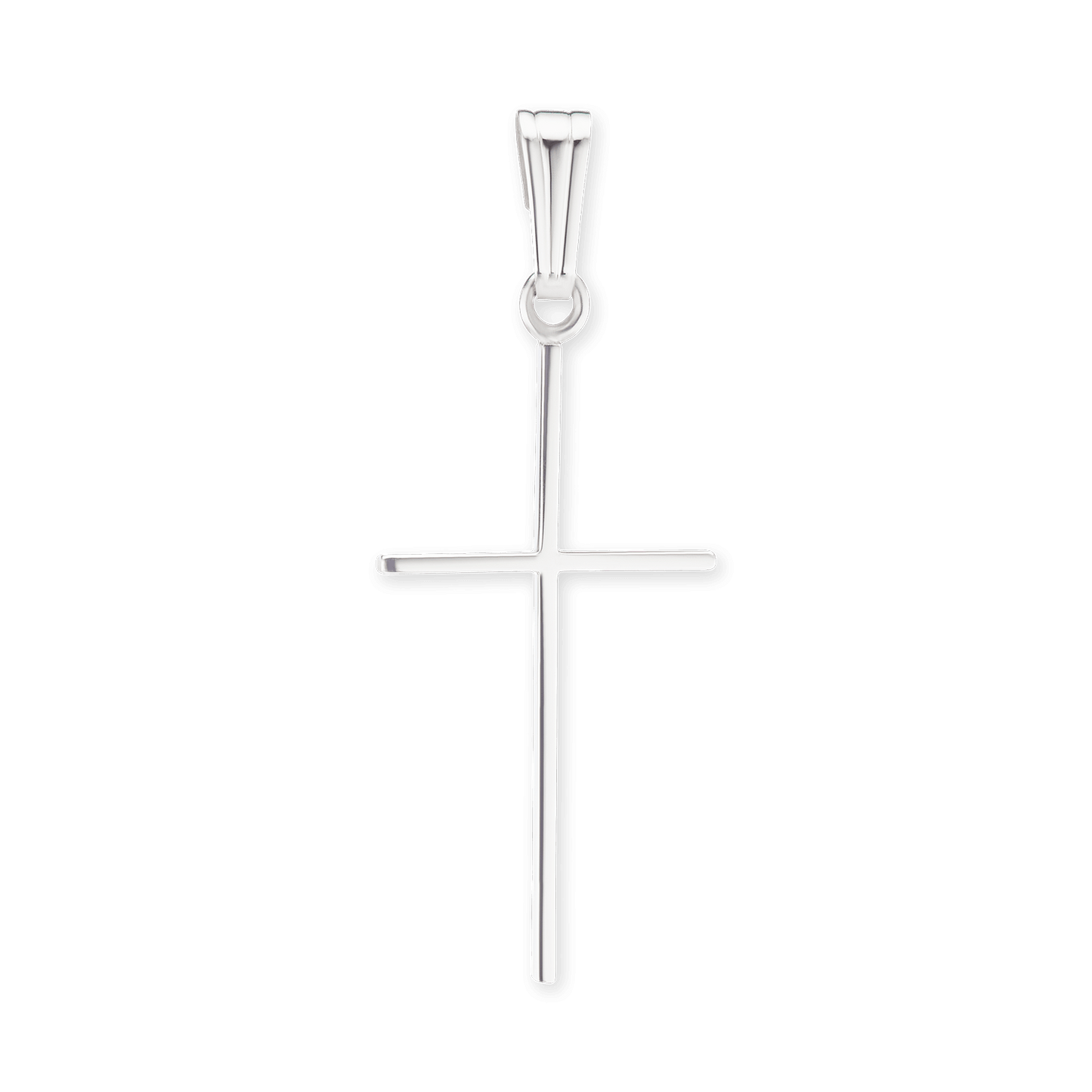 Thin Classic Cross Pendant in 14K Yellow Gold - Minimalist Christian Jewelry