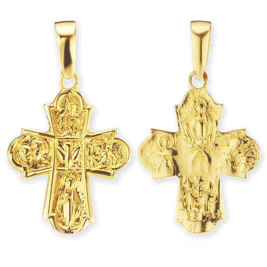 Byzantinisches Kreuz-Anhänger aus 14-karätigem Gelbgold