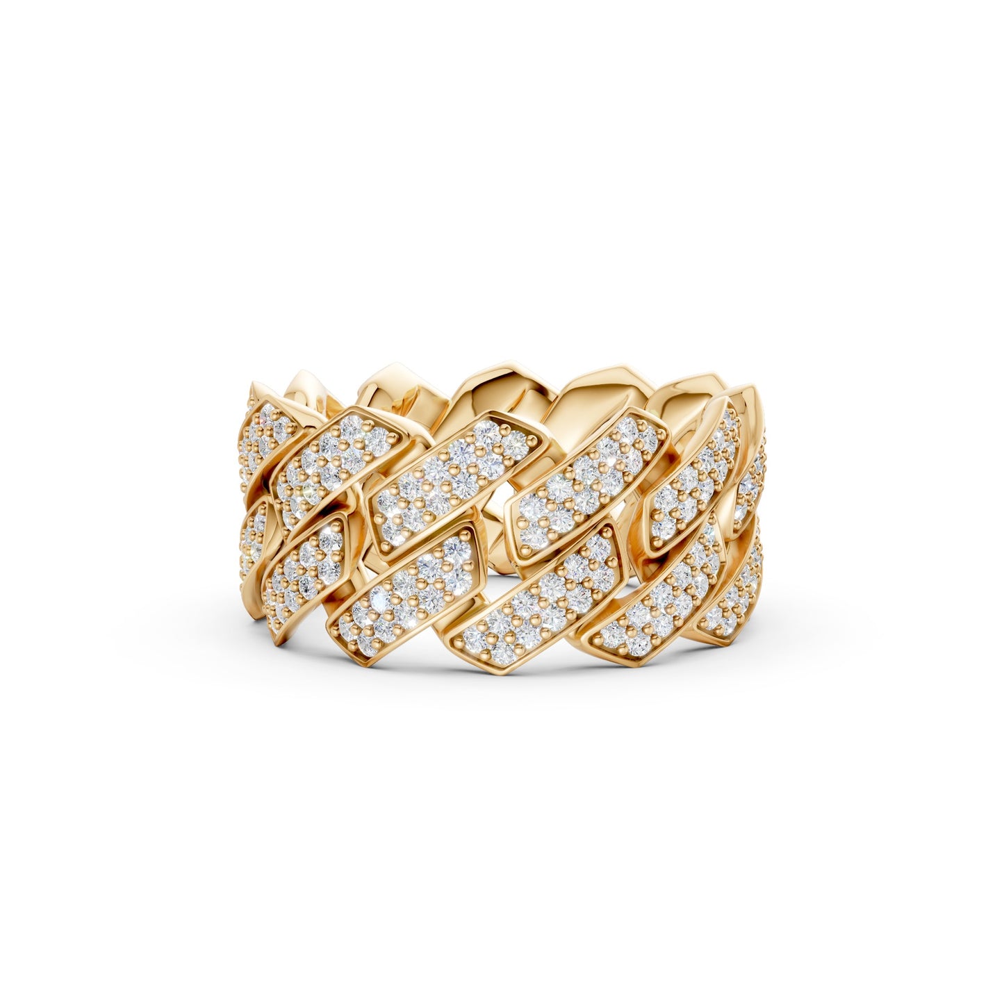 2-Row Iced-out Cuban Ring