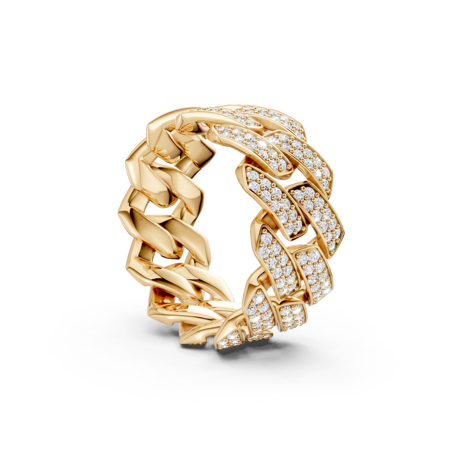 2-Row Iced-out Cuban Ring