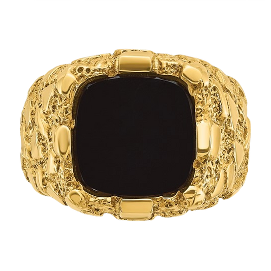 10K/14K Gold Onyx Nugget Ring