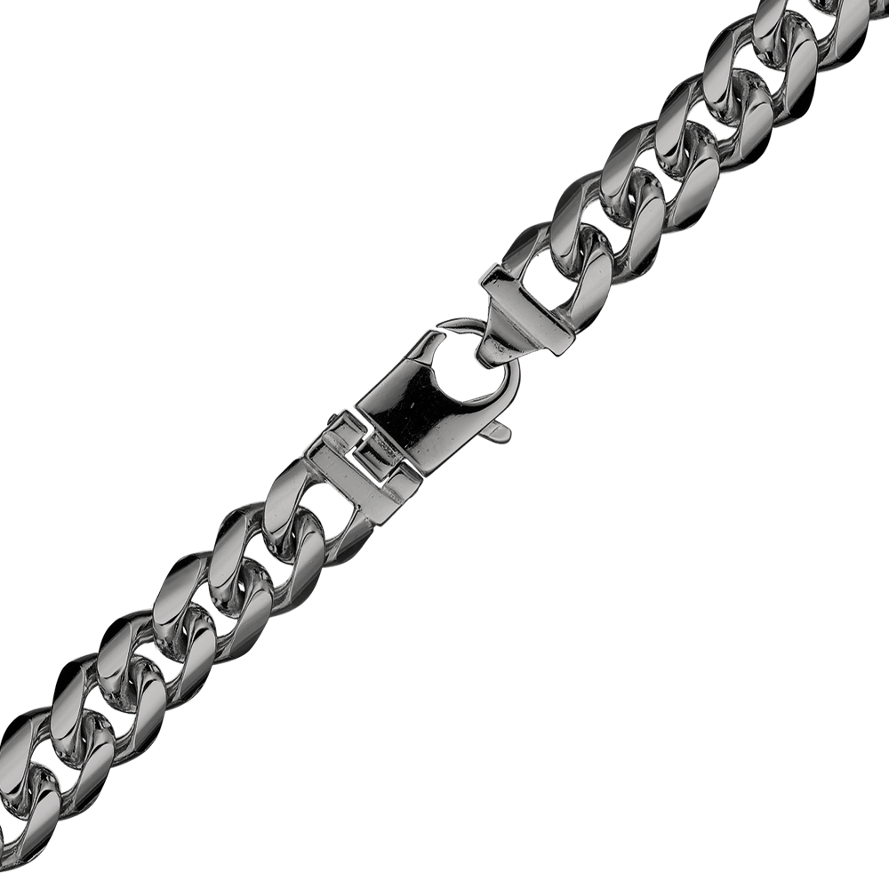 Panzerkette aus Sterlingsilber mit schwarzer Ruthenium-Beschichtung