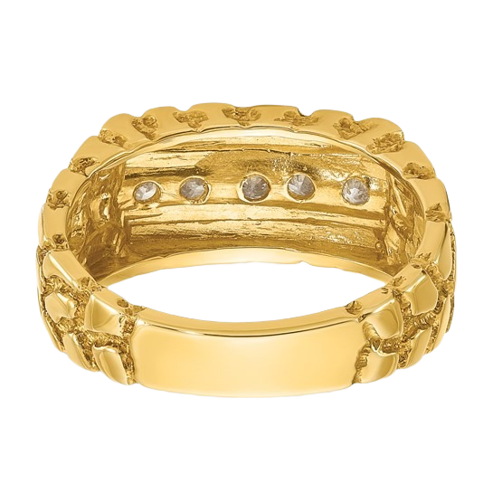 Ring aus 14-karätigem Gold mit natürlichem Diamantnugget – 0,33 Karat