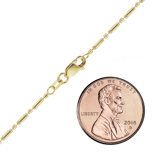 Alternating Bead Bracelet in 14K Yellow Gold