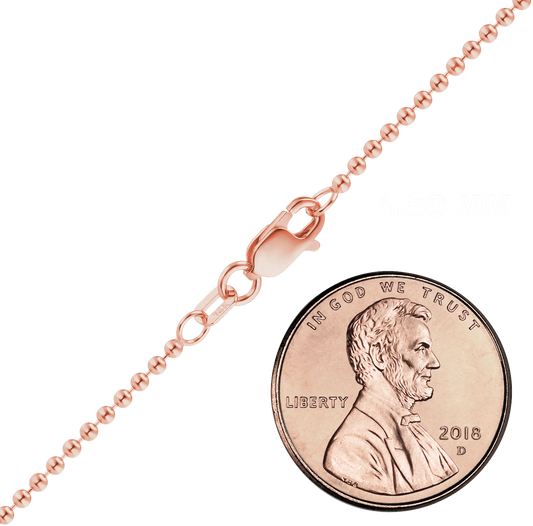 Round Bead Necklace 14K Rose Gold