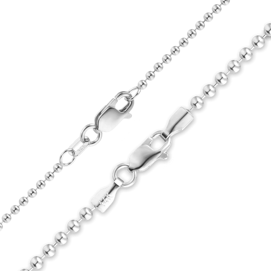 Rundes Perlenarmband aus 14-karätigem Weißgold