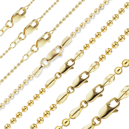 Rundes Perlenarmband aus 14-karätigem Gelbgold