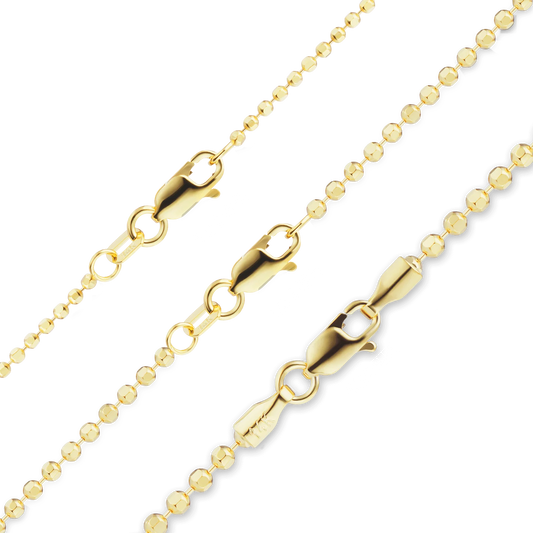 Armband mit diamantgeschliffenen runden Perlen aus 14-karätigem Gelbgold