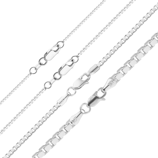 Venezianisches Box-Armband aus 14-karätigem Weißgold