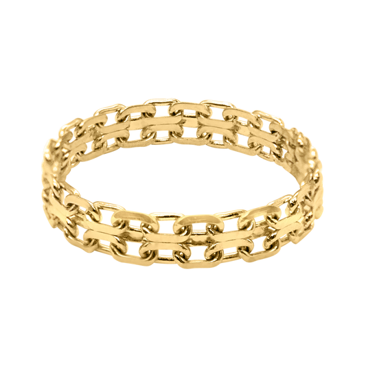 Bizmark Chain Ring 14K Yellow Gold