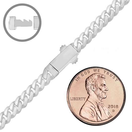 Handgefertigte kubanische Panzerkette aus Sterlingsilber