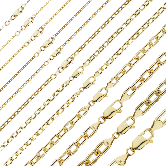 Längliches Kabelarmband aus 14-karätigem Gelbgold