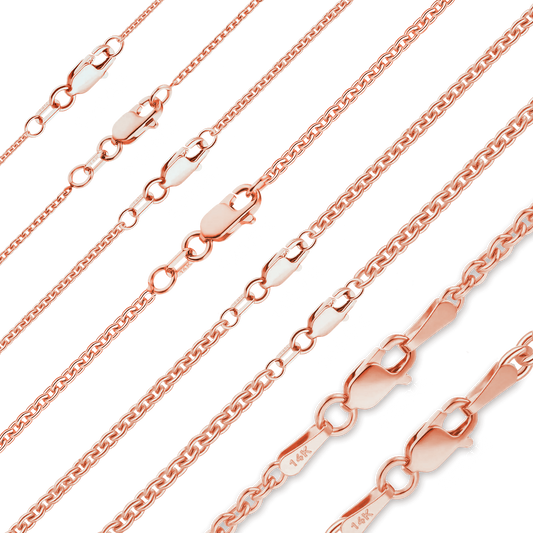 Schweres, rundes Kabelarmband aus 14-karätigem Roségold