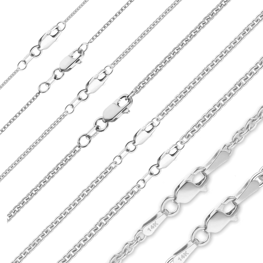 Schweres, rundes Kabelarmband aus 14-karätigem Weißgold