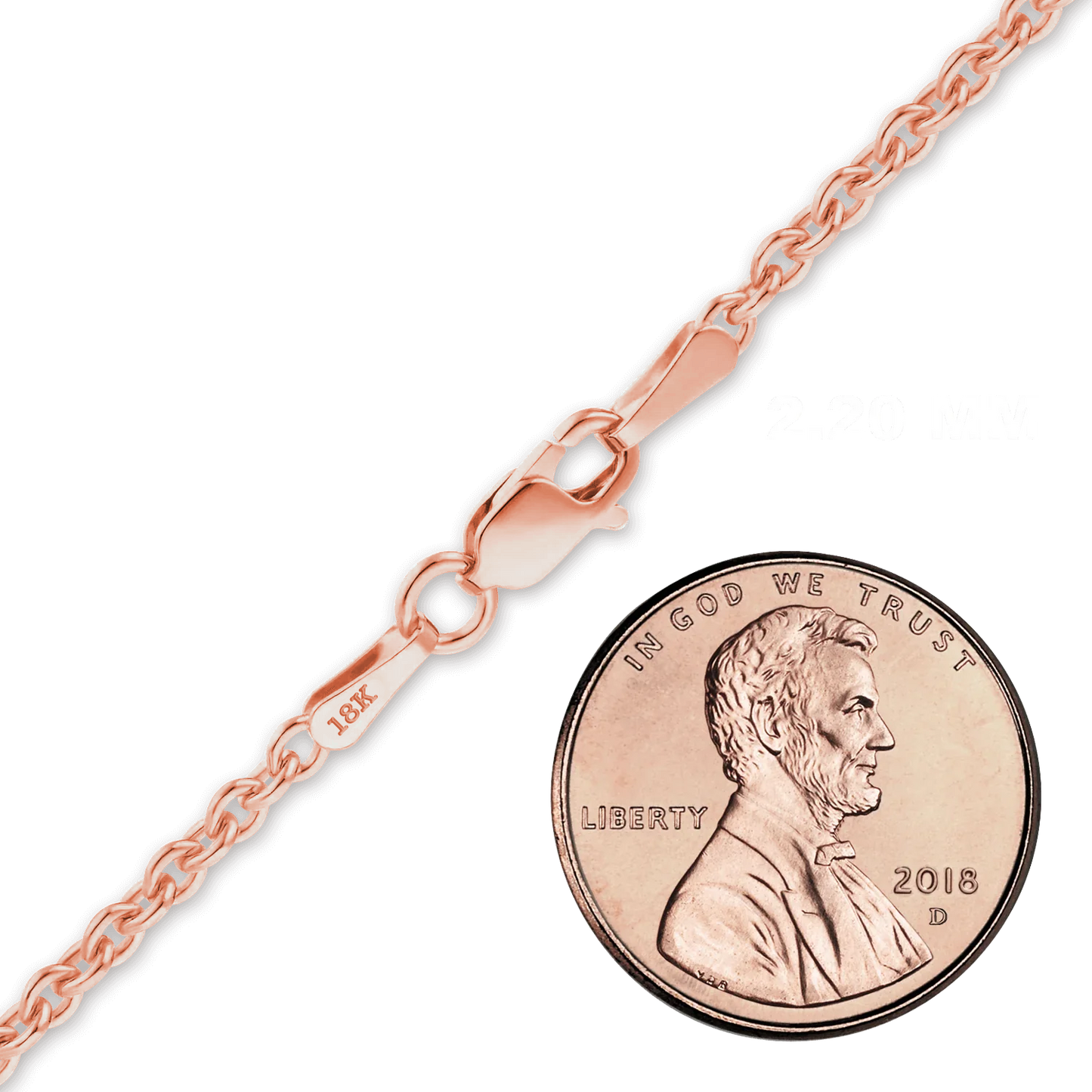 Schweres, rundes Kabelarmband aus 18-karätigem Roségold