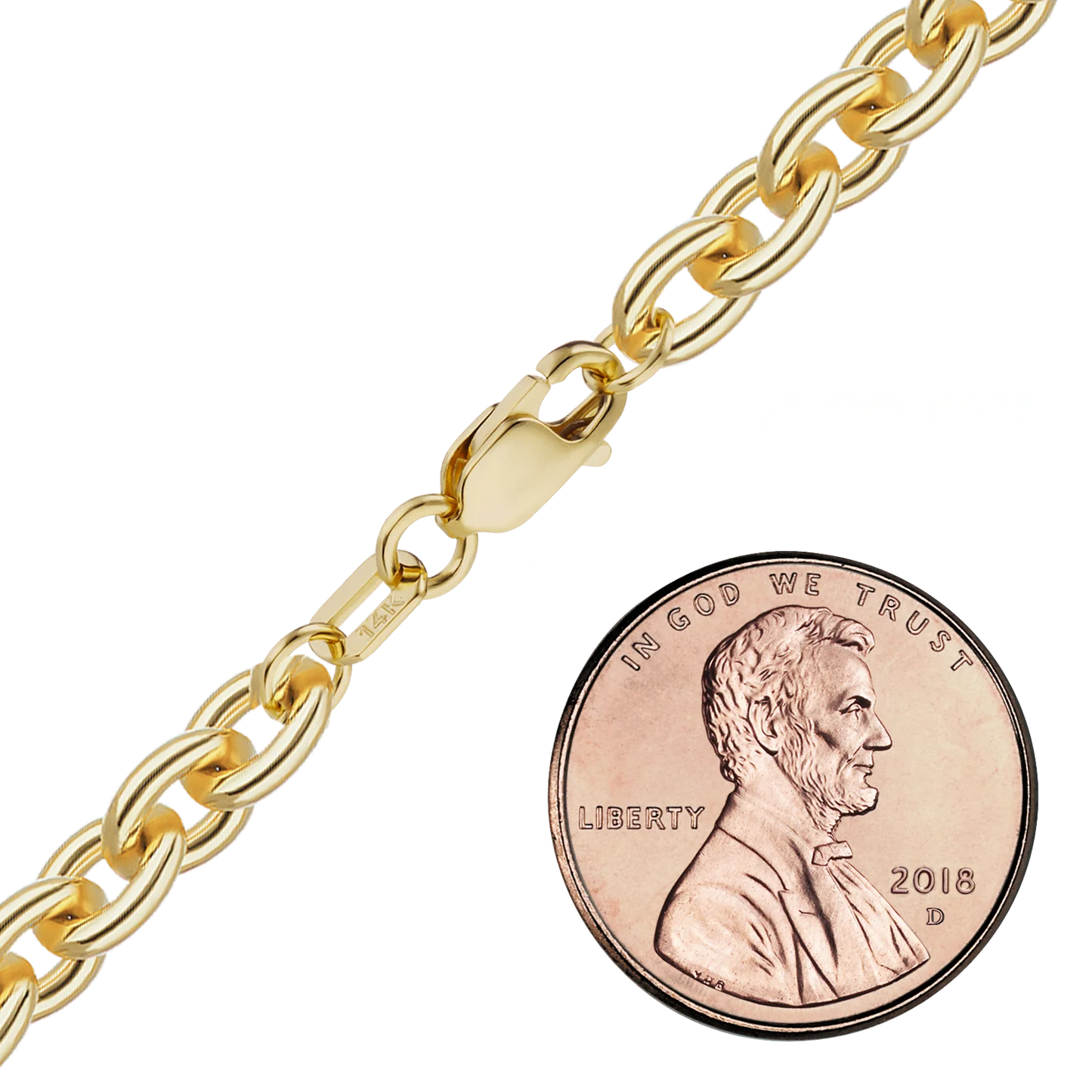 Heavy Round Cable Bracelet in 14K Yellow Gold