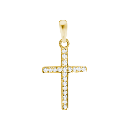 Klassischer Kreuzanhänger mit Zirkonia in Sterlingsilber