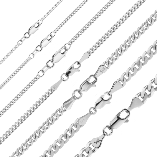 Klassisches Panzerarmband aus 14-karätigem Weißgold