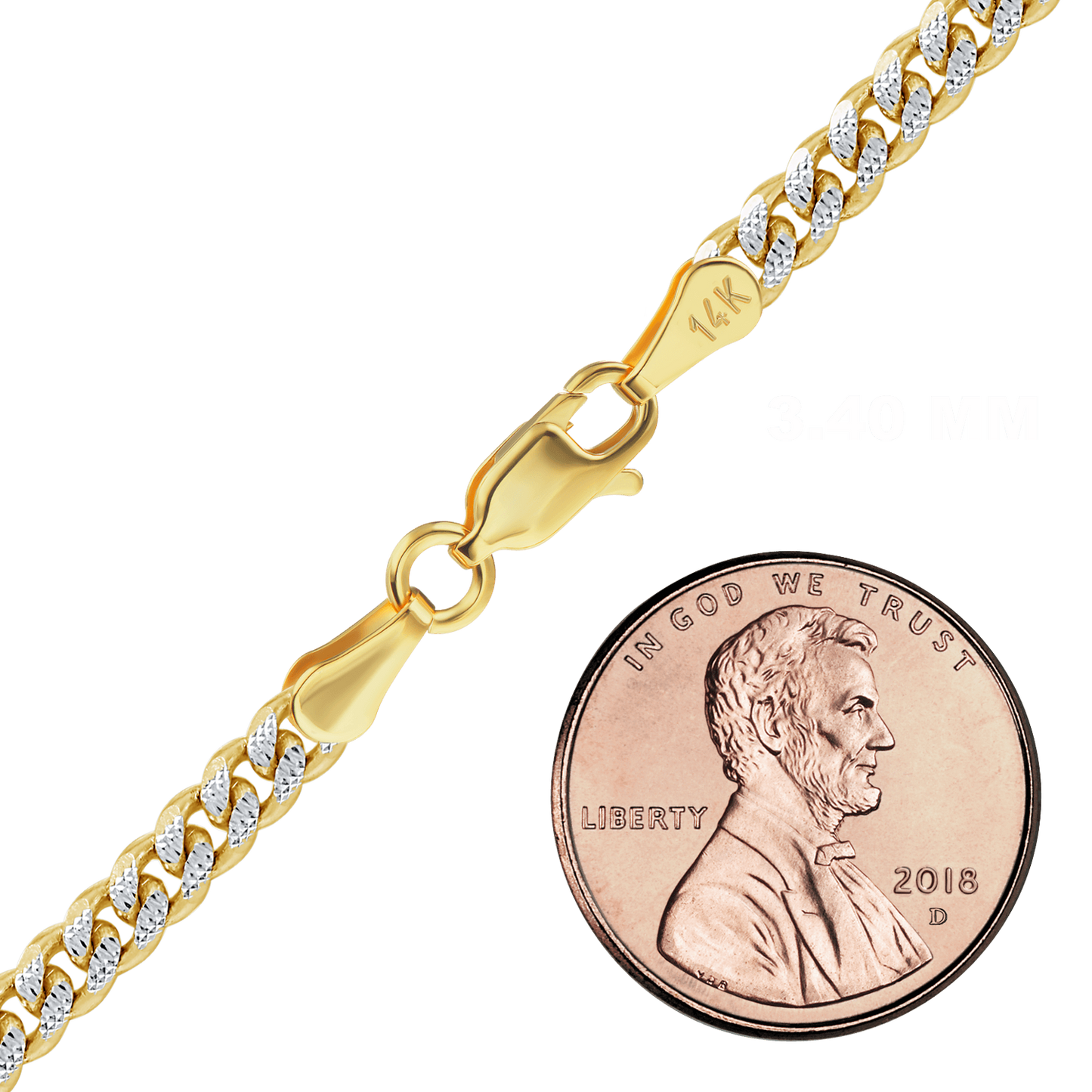 Klassisches Panzerarmband aus 14-karätigem Bicolor-Gold