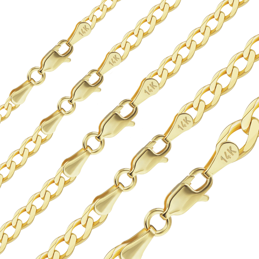 Leichtes Panzerarmband aus 14-karätigem Gelbgold