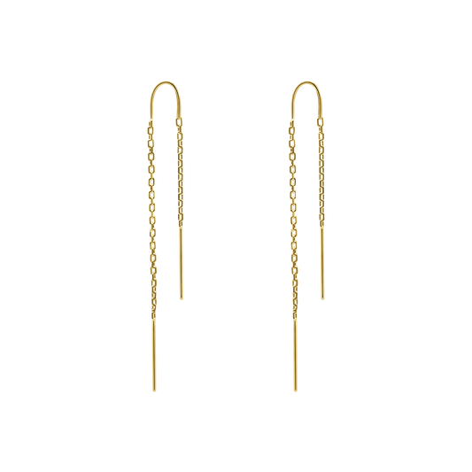 Tropfenohrringe in U-Form – Sterlingsilber/14 Karat Gelbgold