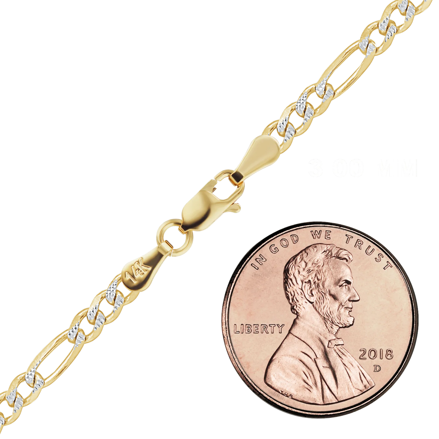 Klassisches Figaro-Armband aus 14-karätigem Bicolor-Gold