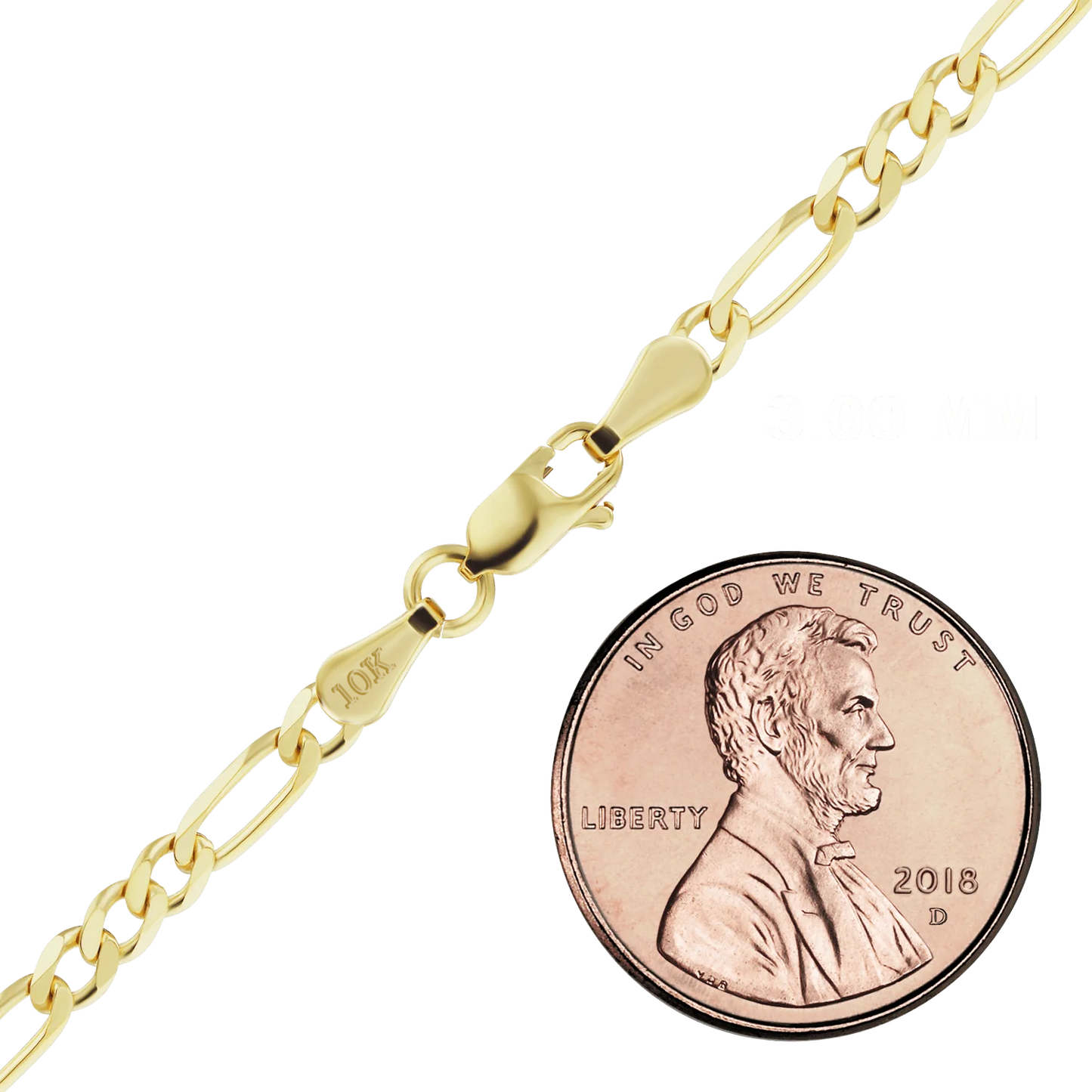 Klassisches Figaro-Armband aus 10-karätigem Gelbgold