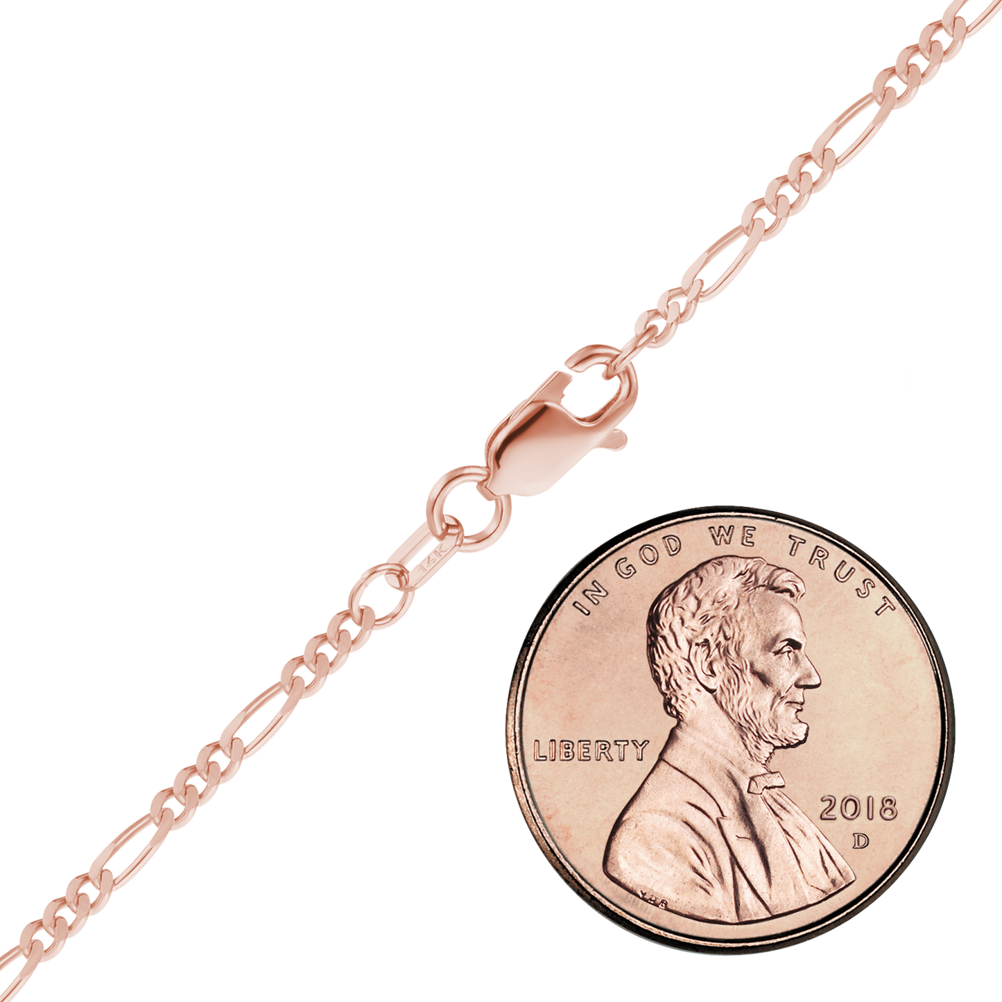 Klassische Figaro-Halskette aus 14-karätigem Roségold