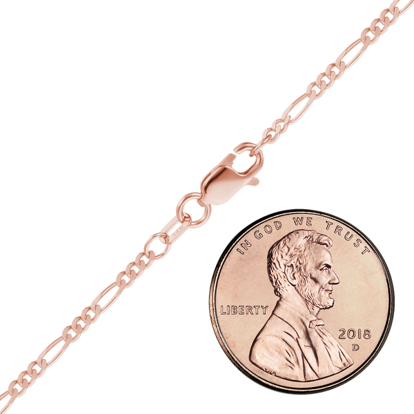 Classic Figaro Bracelet in 14K Rose Gold