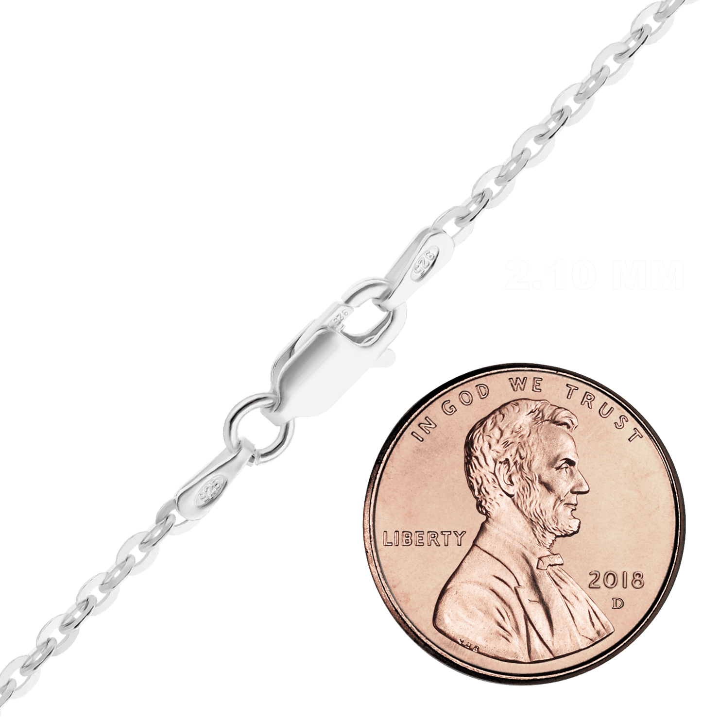 Flache Rolo-Halskette aus Sterlingsilber