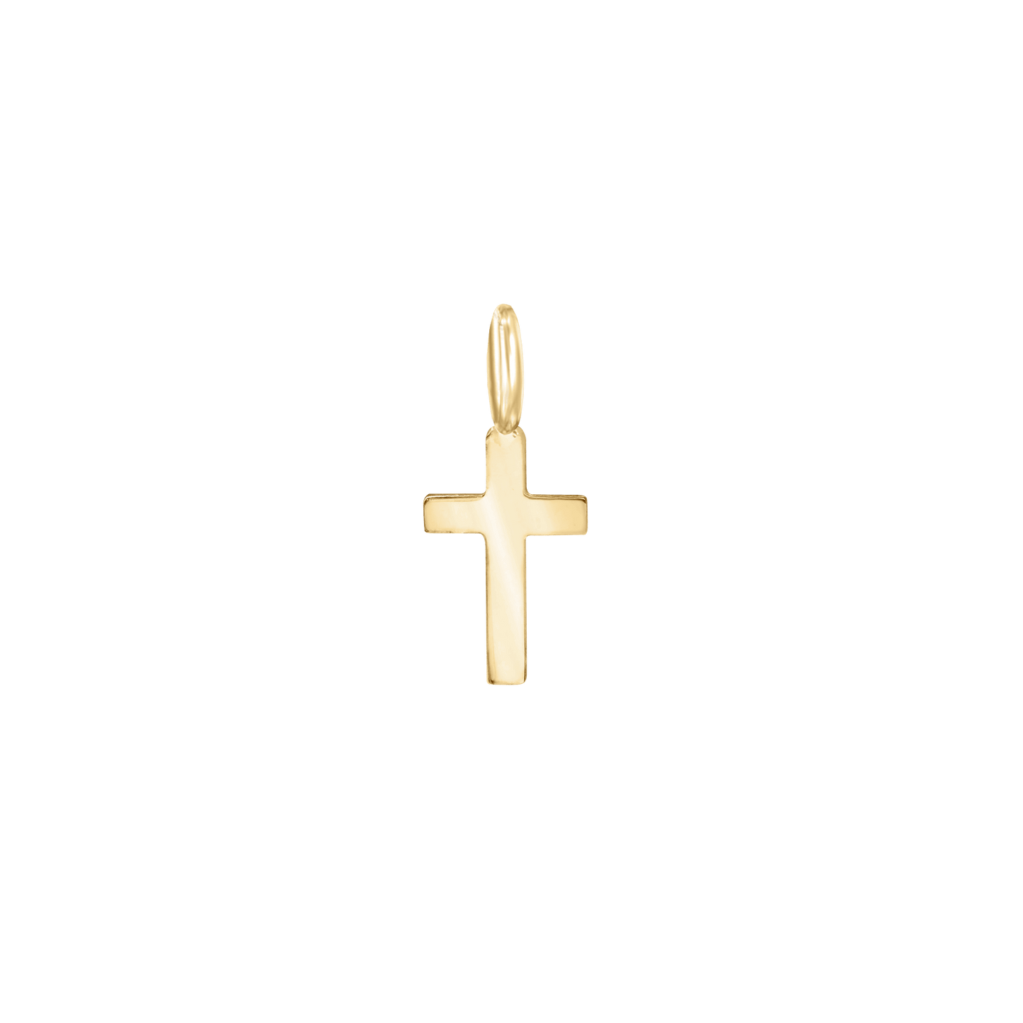 Small Cross Pendant in 14K Yellow Gold - Delicate Christian Jewelry