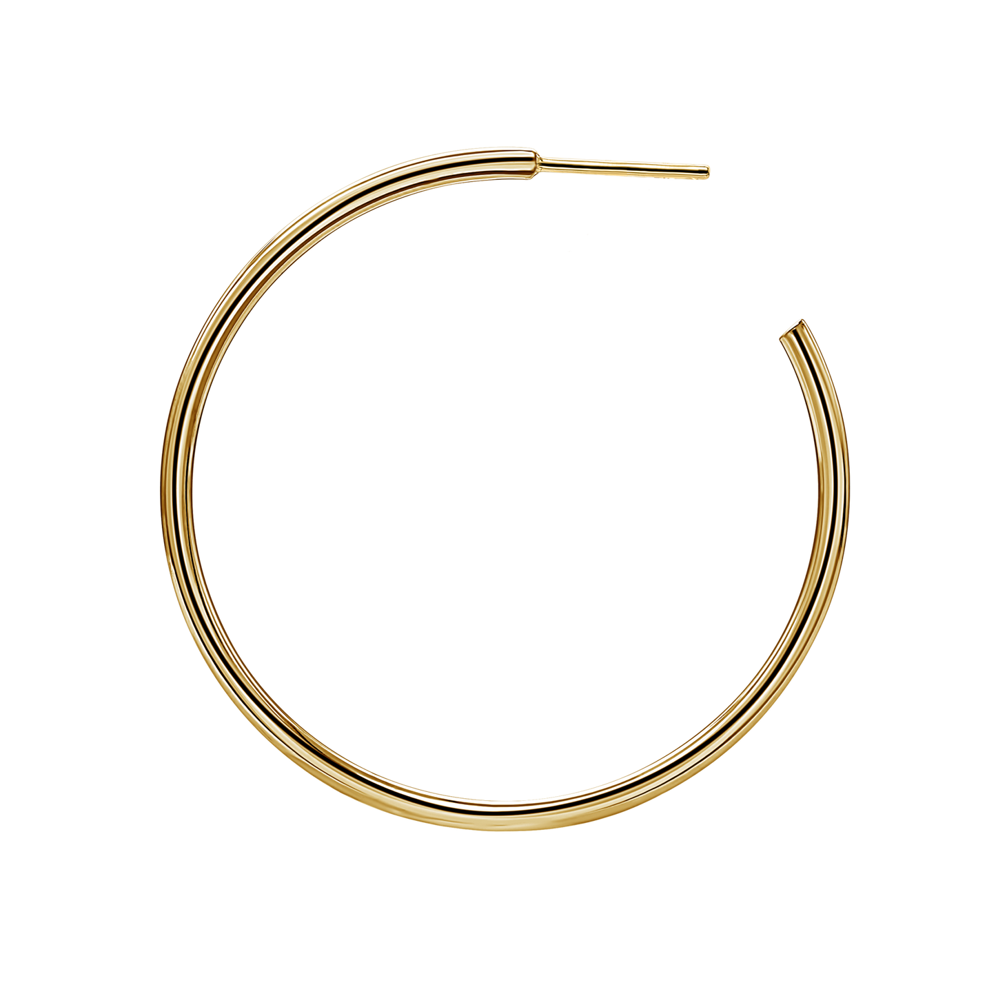 Runde Röhren-Creolen mit Stecker aus 14-karätigem Gold