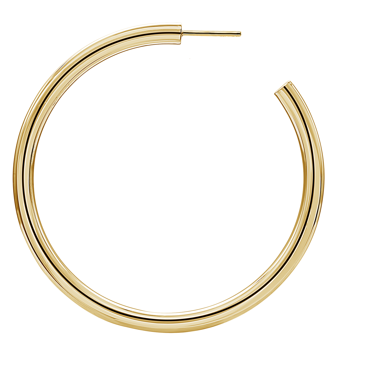 Runde Röhren-Creolen mit Stecker aus 14-karätigem Gold