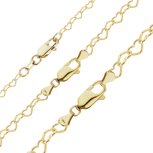 Classic Heart Bracelet in 14K Yellow Gold