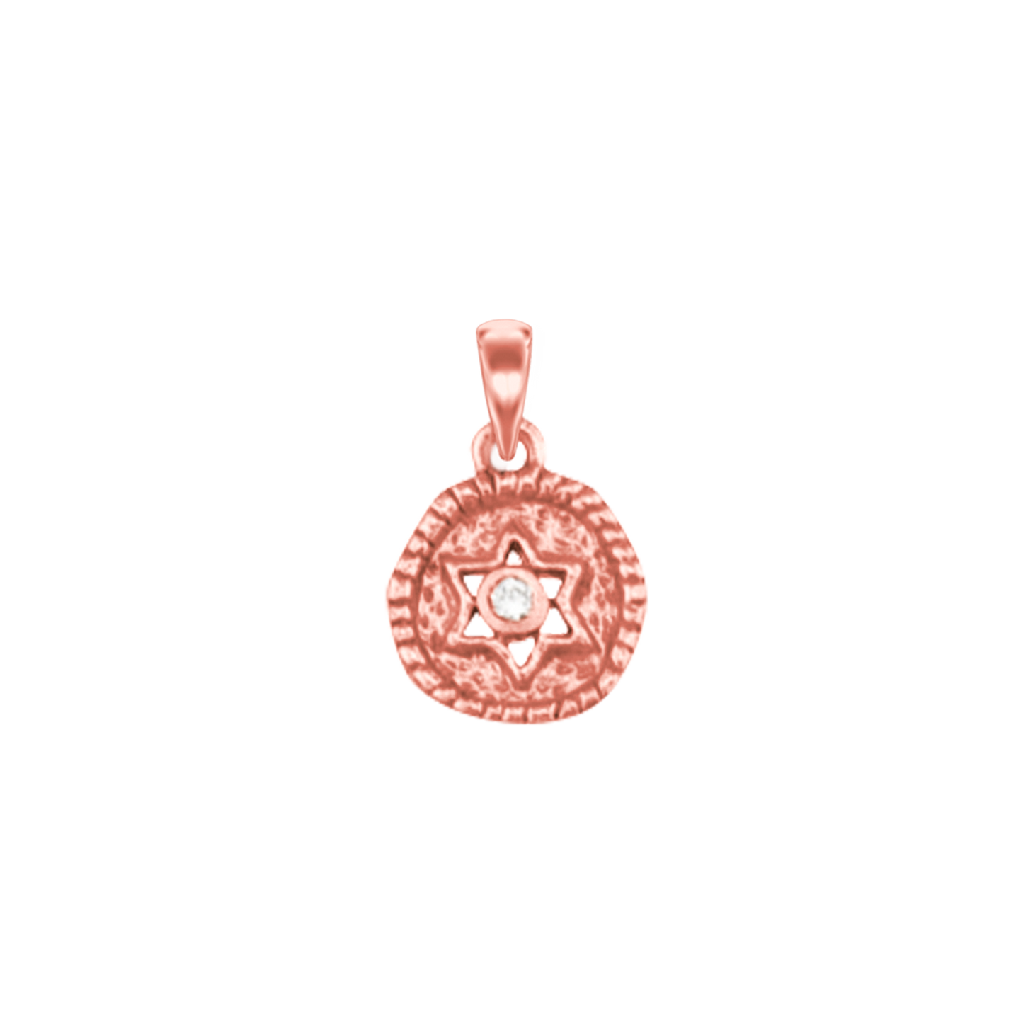 Star of David Medallion with Cubic Zirconia in Sterling Silver