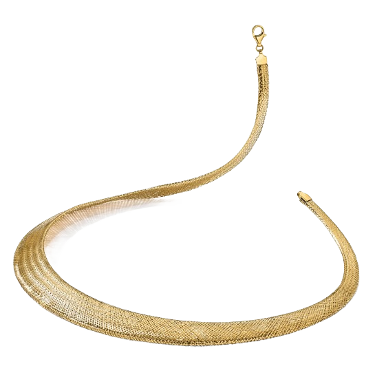14K Yellow Gold Textured Stretch Necklace