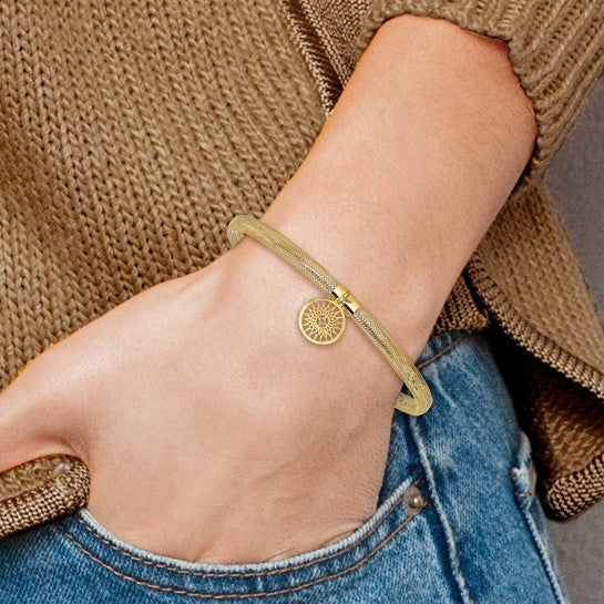 14K Sun Charm Stretch Bangle