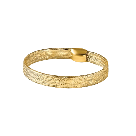 14-karätiges Gelbgold-Mesh-Armband zum Überziehen – 9 mm
