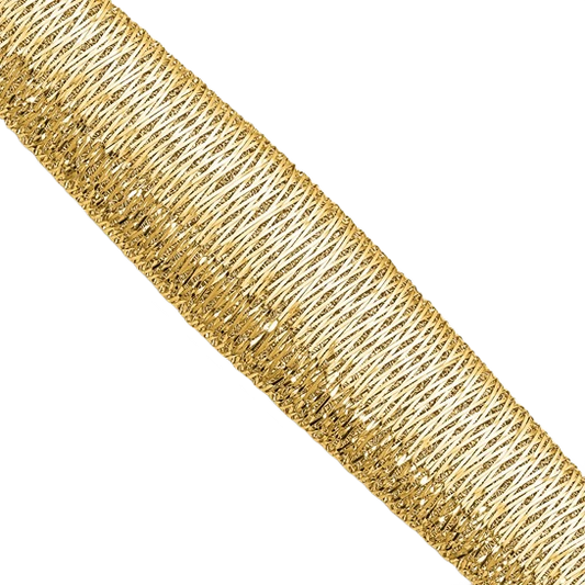 14-karätiges, poliertes, gewebtes Armband aus Gelbgold mit abgestufter Kuppelform