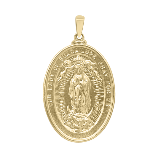 Ovales Medaillon Unserer Lieben Frau von Guadalupe aus 14-karätigem Gelbgold - Virgen de Guadalupe