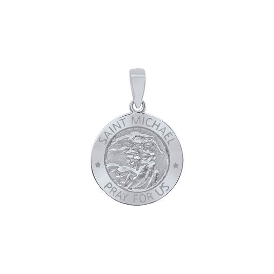 Saint Michael Archangel Medallion in Sterling Silver - San Miguel Arcángel