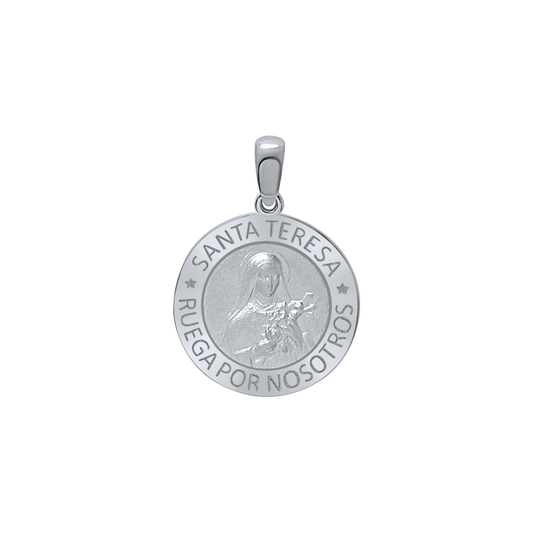 Saint Teresa Medallion Pendant in Sterling Silver - Santa Teresa