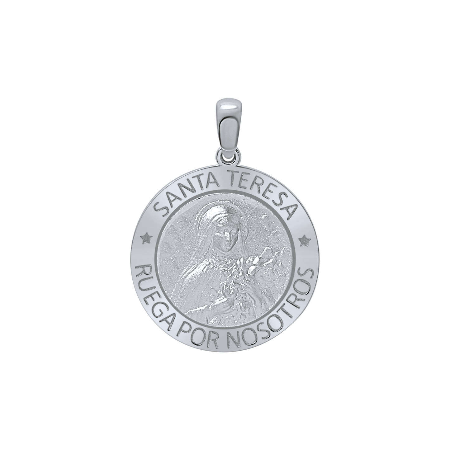 Saint Teresa Medallion Pendant in Sterling Silver - Santa Teresa