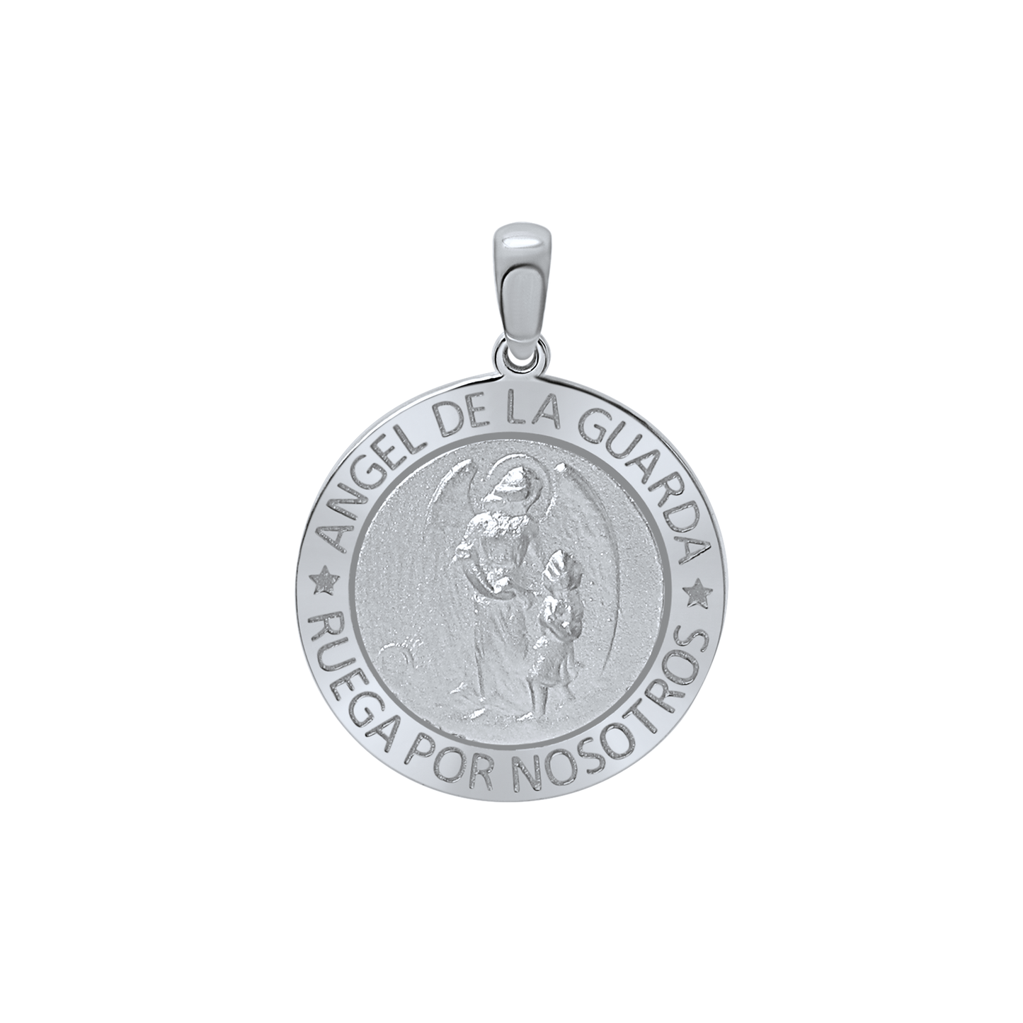 Schutzengel-Medaillon-Anhänger aus Sterlingsilber – Ángel De La Guarda