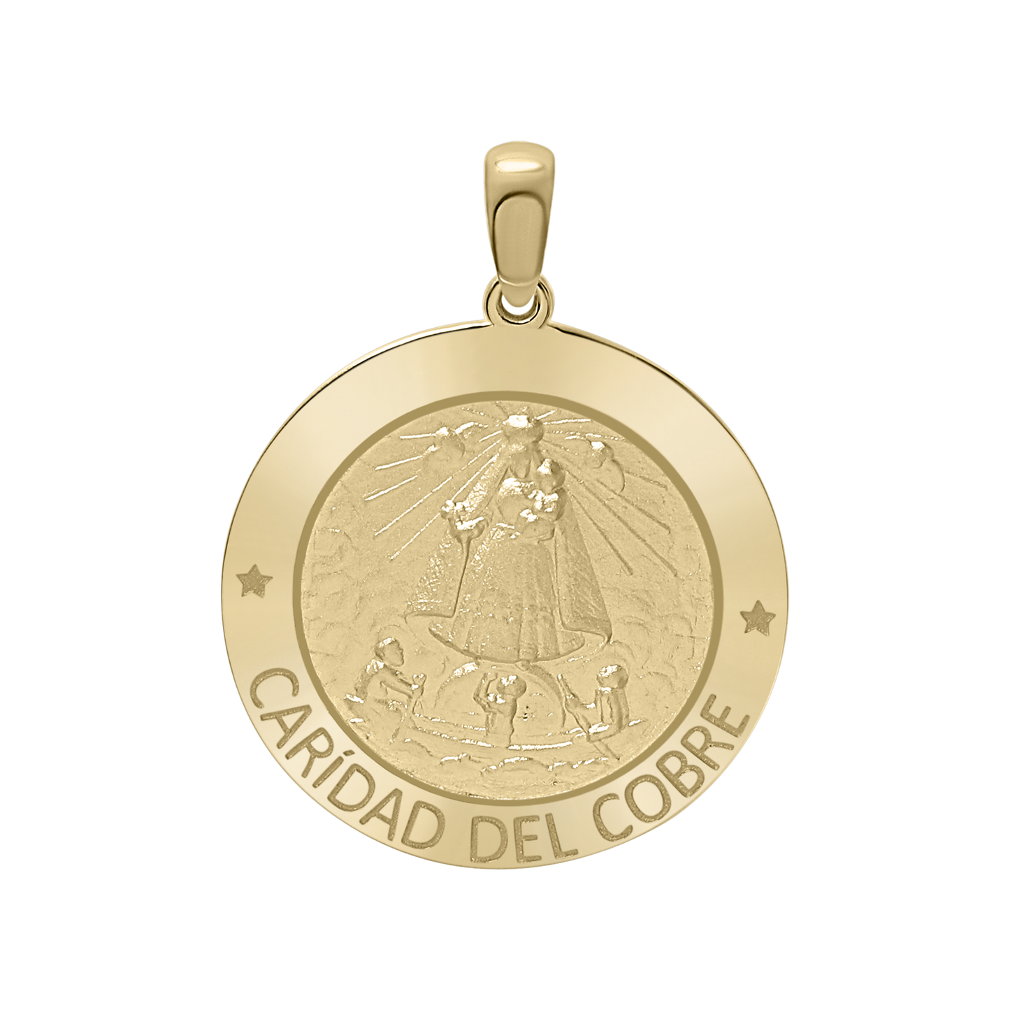 Medaillon Unserer Lieben Frau der Barmherzigkeit aus 14-karätigem Gelbgold - Caridad del Cobre