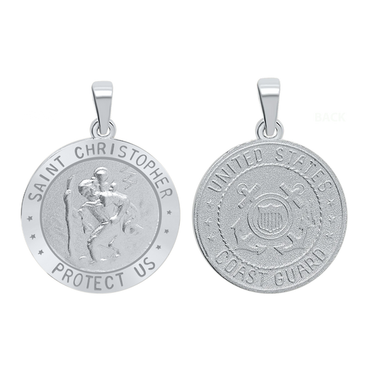 Saint Christopher Coast Guard Medallion in Sterling Silver - San Cristóbal USCG