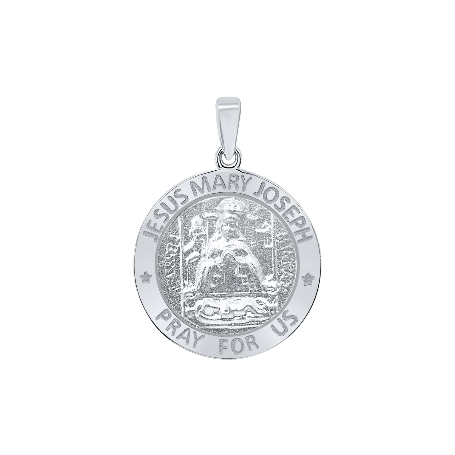 Rundes Medaillon der Heiligen Familie (Jesus, Maria und Josef) 5/ - aus Sterlingsilber